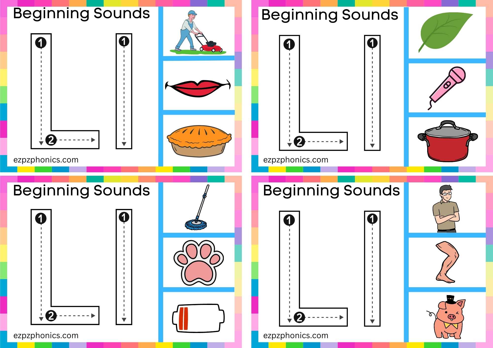 Trace The Letter L And Clip The Image Set 2